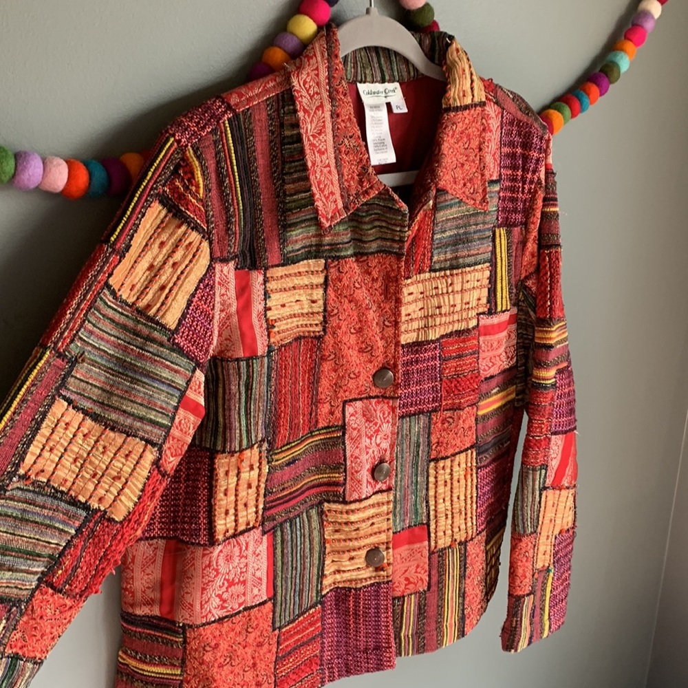 Vtg 2000s Patchwork Jacket By Coldwater Creek. - image 4